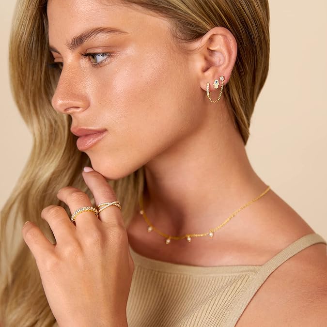 Adella Chain Earrings | Gold - Image 4