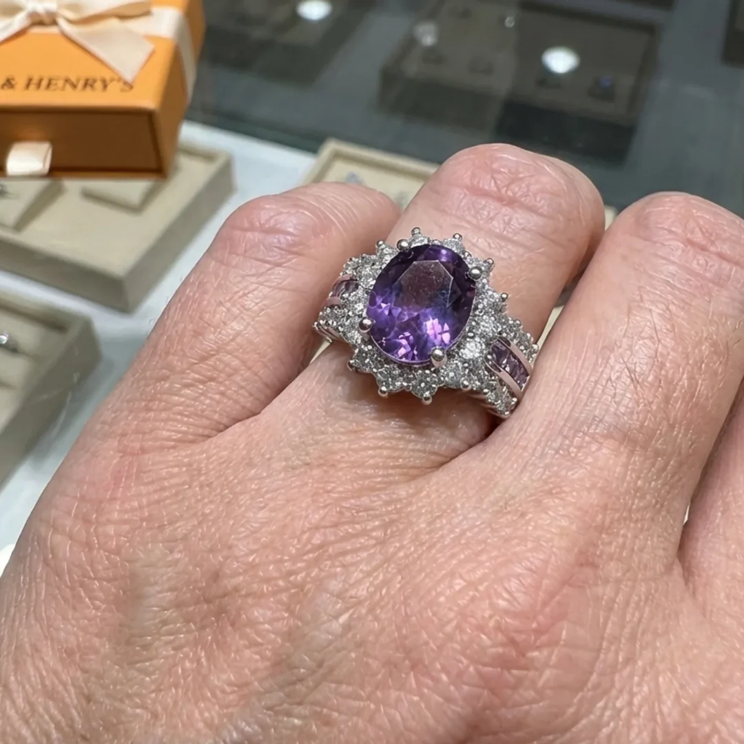 Amethyne Twilight Crown Ring | White Gold - Image 2