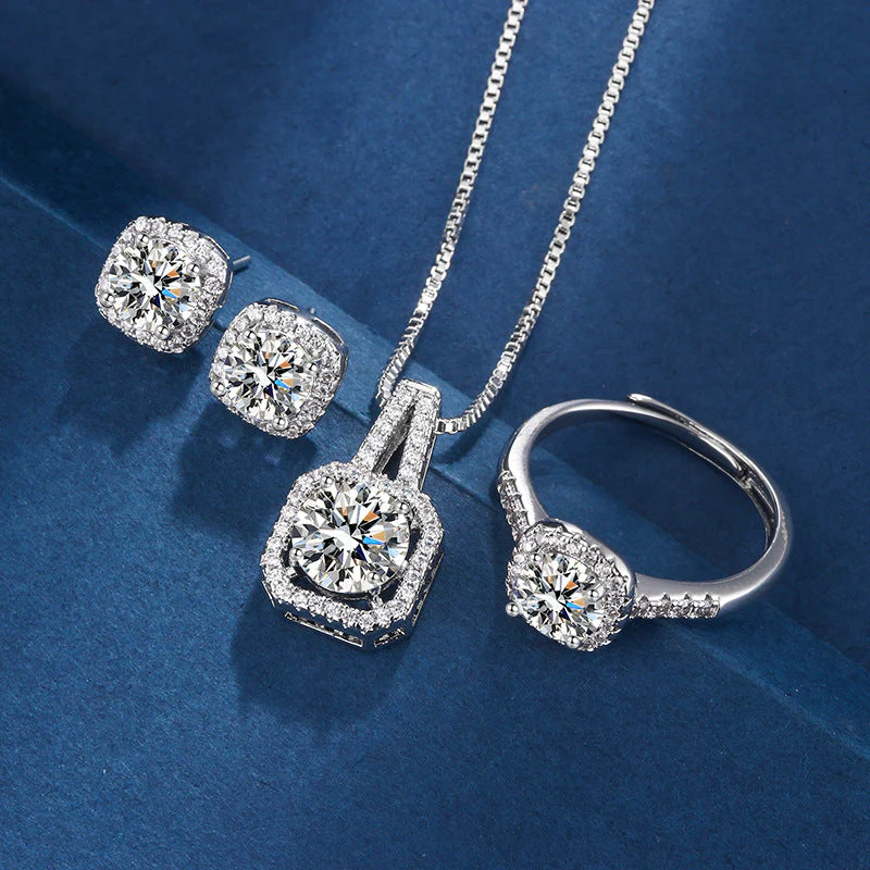 Aria Square Radiant Set | White Gold - Image 2
