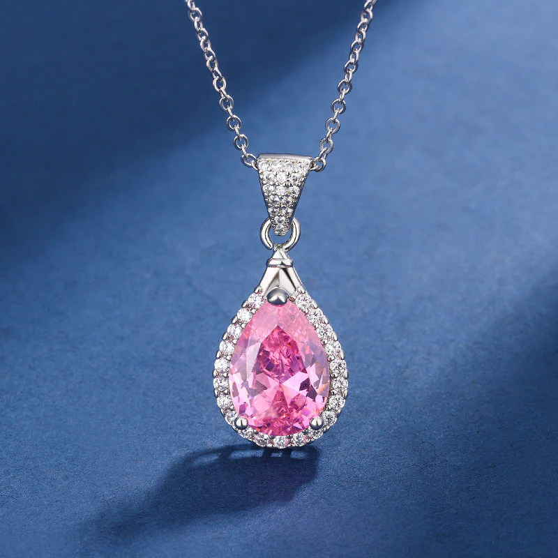 Aria Teardrop Pink Set | White Gold - Image 4