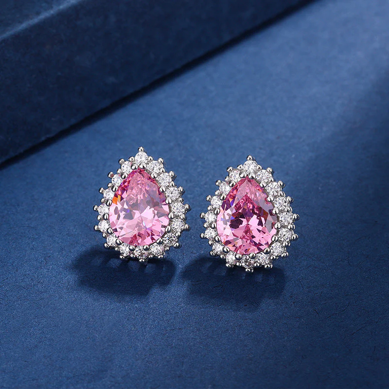 Aria Teardrop Pink Set | White Gold - Image 5