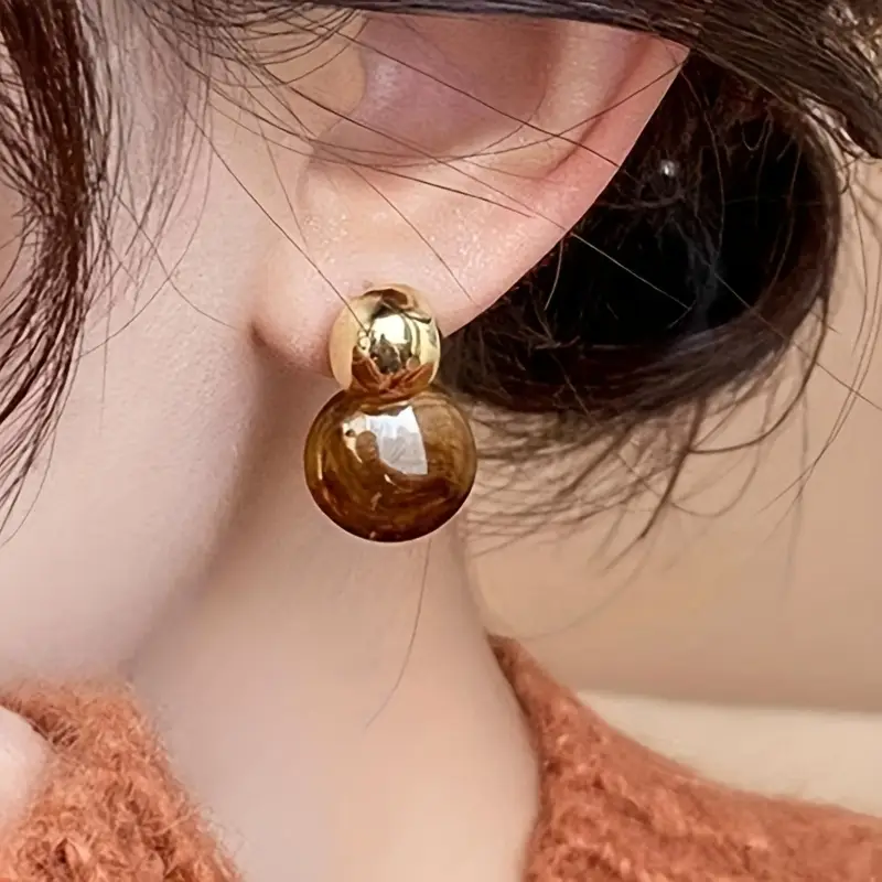 Aurélie Amber Drop Earrings | Gold - Image 2