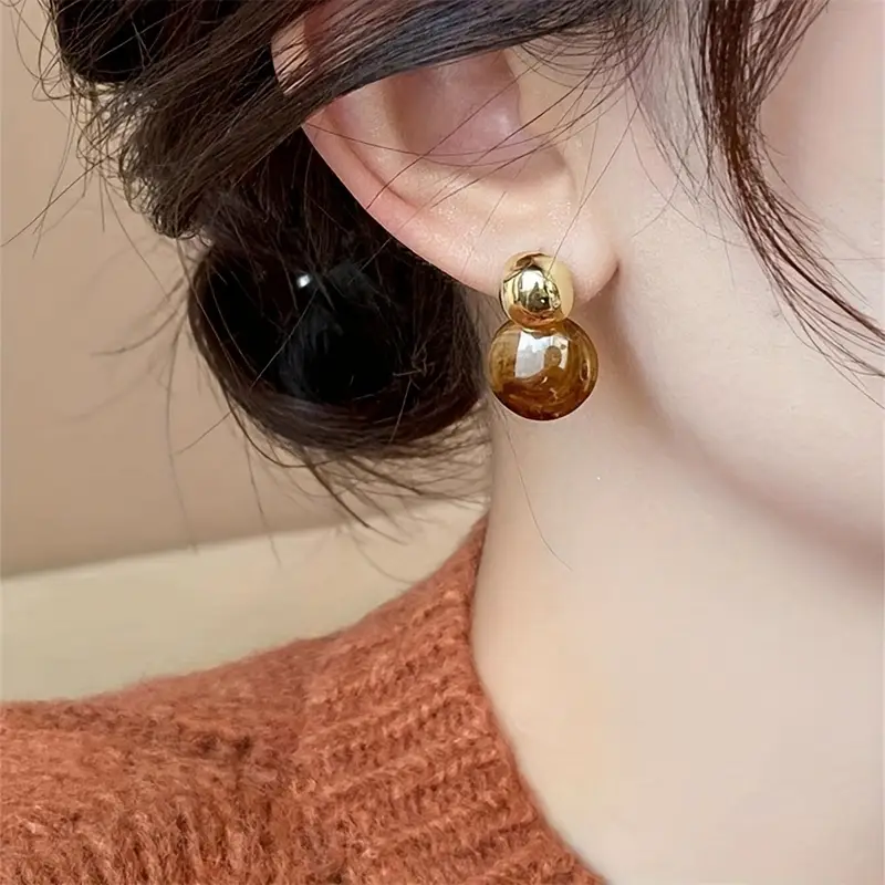 Aurélie Amber Drop Earrings | Gold - Image 3