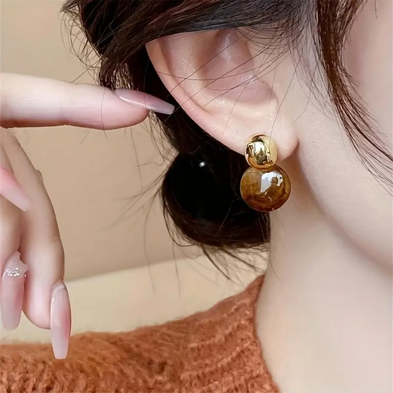 Aurélie Amber Drop Earrings | Gold - Image 4