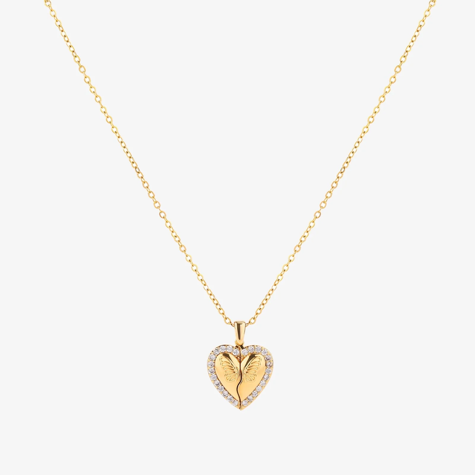 Butterfly Heart Necklace | Gold