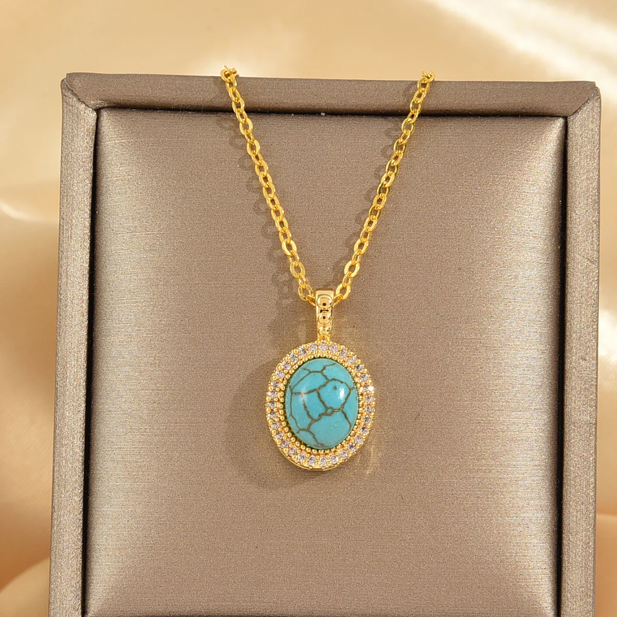 Calysse Azure Bloom Necklace | Gold - Image 3