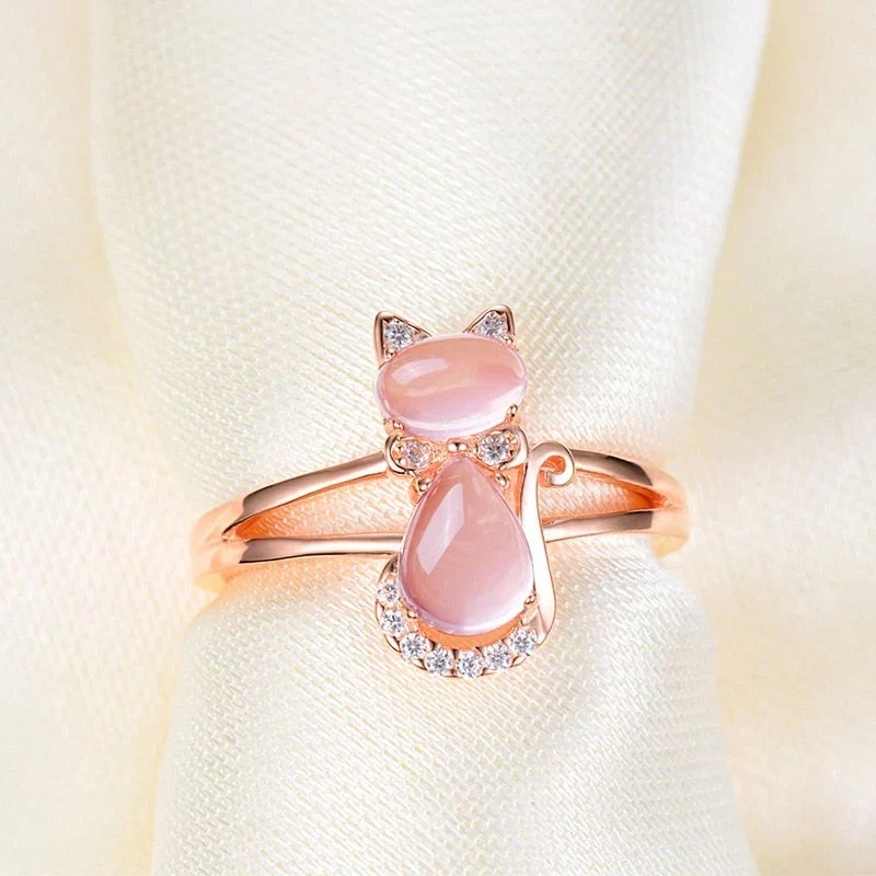 Cat Ring in Rose Gold | Rose Gold - Image 3