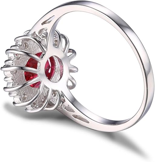 Classic Ruby Halo Ring | White Gold - Image 4