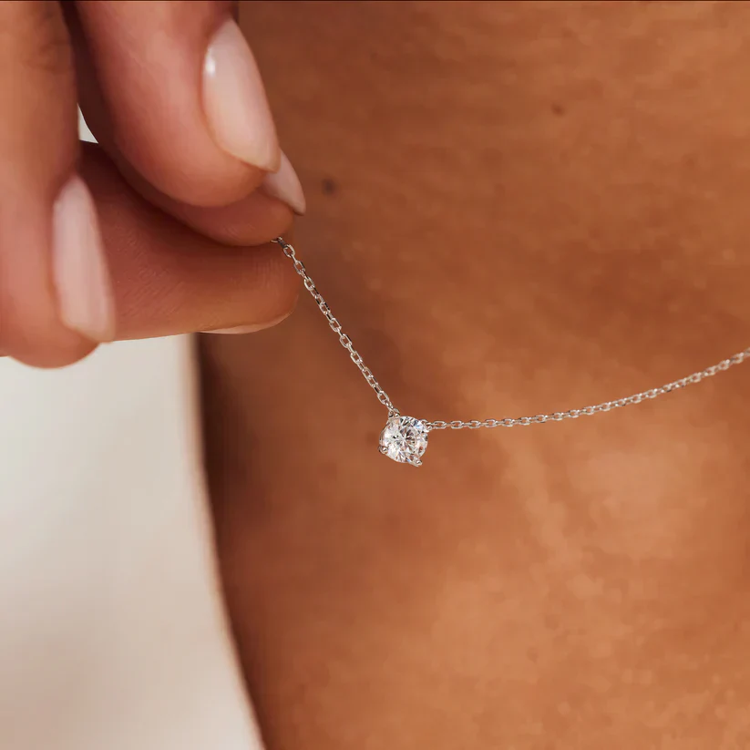 Cléa Stone Necklace | White Gold - Image 4