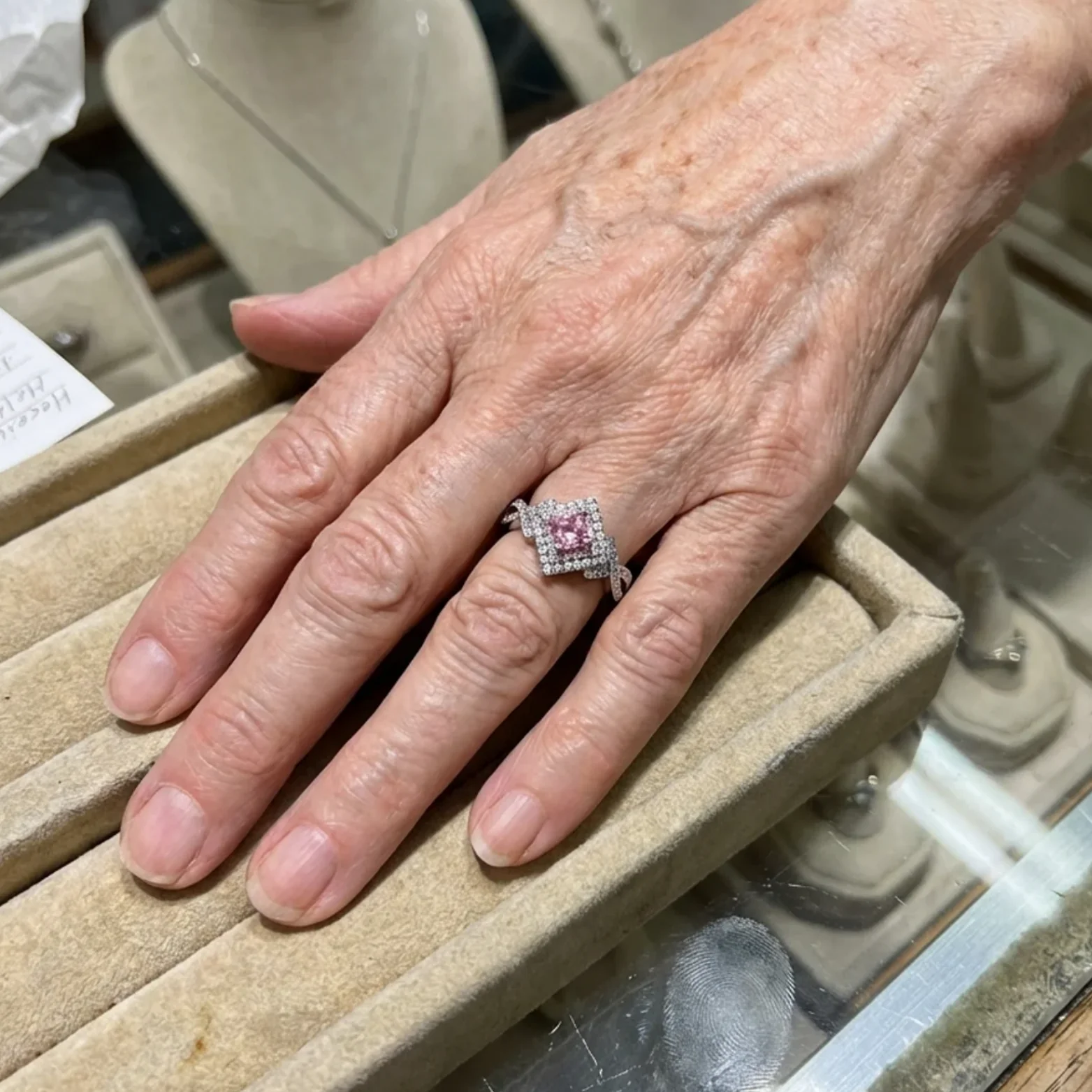 Couture Pave Square Ring | White Gold - Image 2