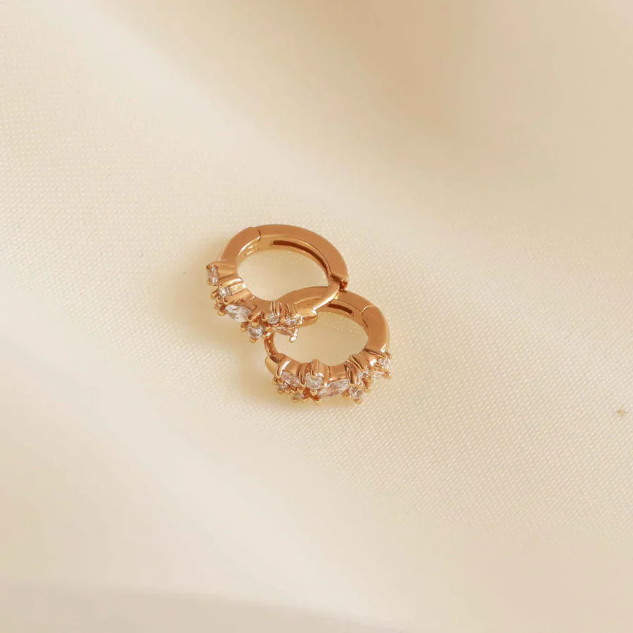 Crystal Cluster Huggies | Gold - Image 2
