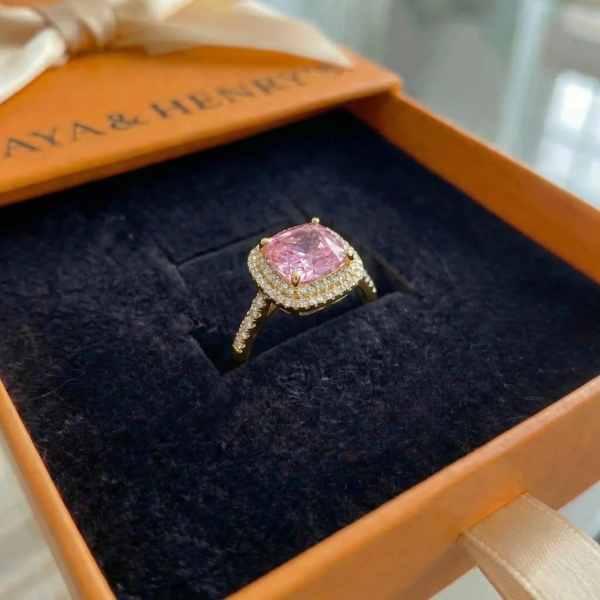 Cushion Pink Sapphire Ring | Rose Gold - Image 3