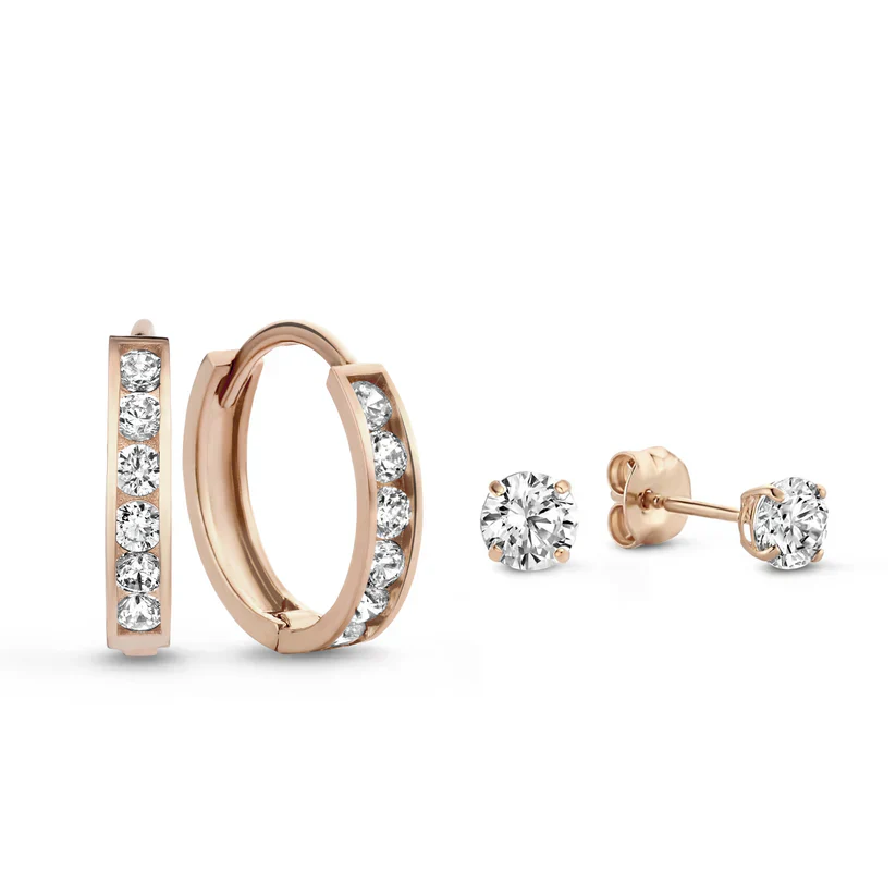 Dara Brillane Stone Earrings Set | Gold - Image 3
