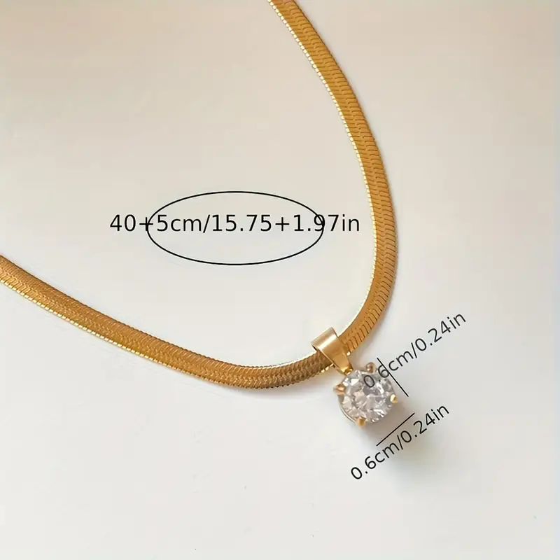 Elegant Rhinestone Pendant Necklace | Gold - Image 5