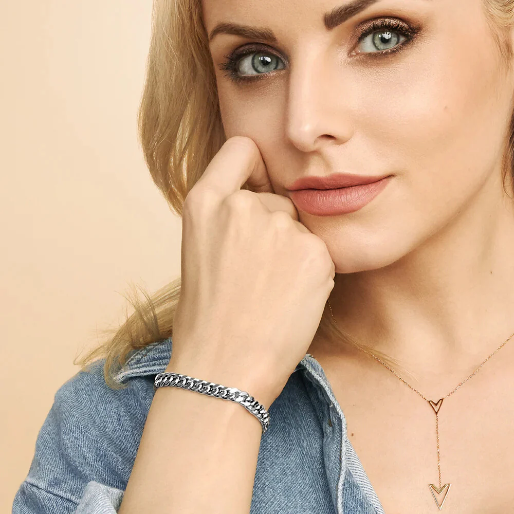 Estate Cuban Bracelet | White Gold - Image 4