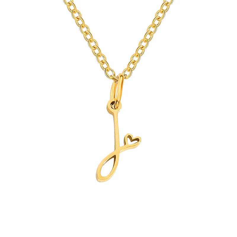 Heart Initial Necklace | Gold - Image 10