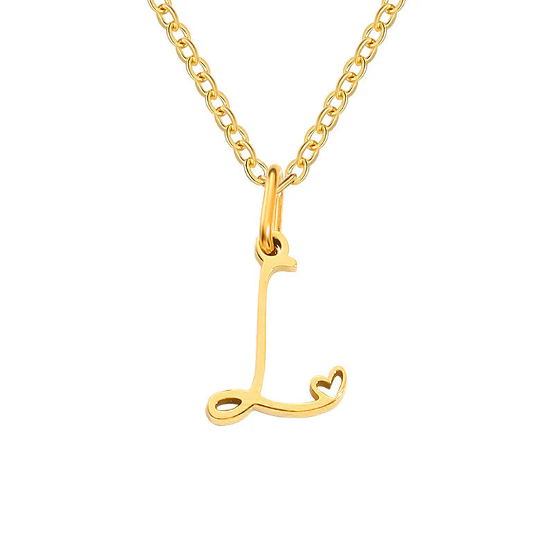 Heart Initial Necklace | Gold - Image 12