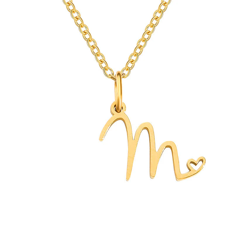 Heart Initial Necklace | Gold - Image 13