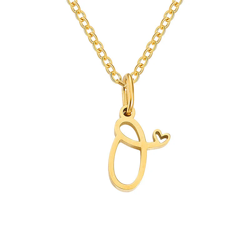 Heart Initial Necklace | Gold - Image 15