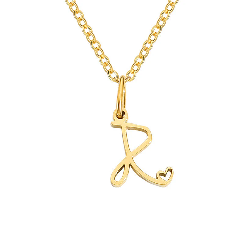 Heart Initial Necklace | Gold - Image 18