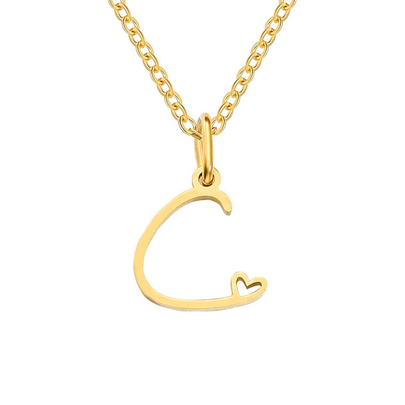 Heart Initial Necklace | Gold - Image 3