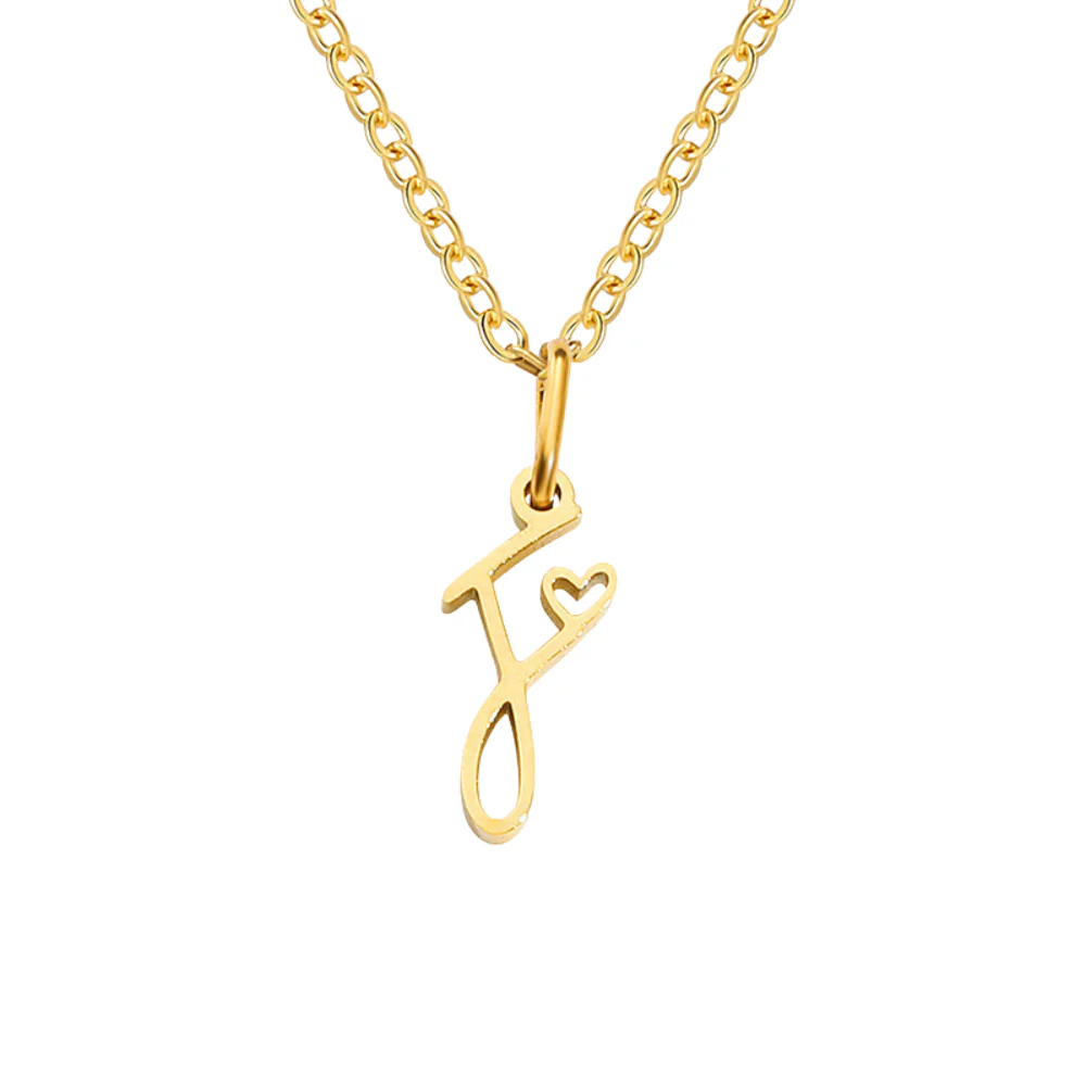 Heart Initial Necklace | Gold - Image 6