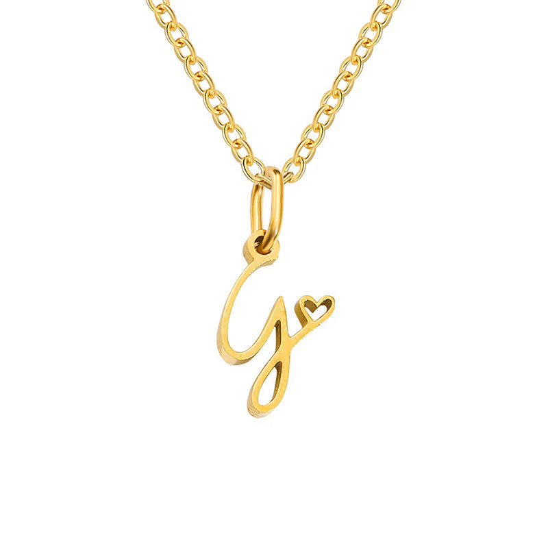 Heart Initial Necklace | Gold - Image 7