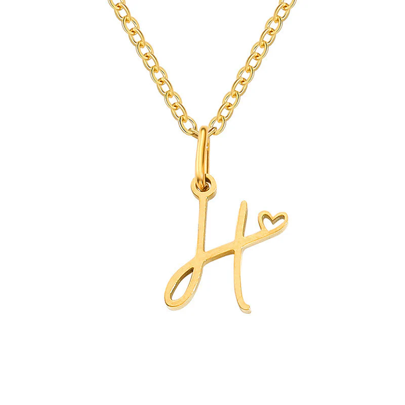 Heart Initial Necklace | Gold - Image 8