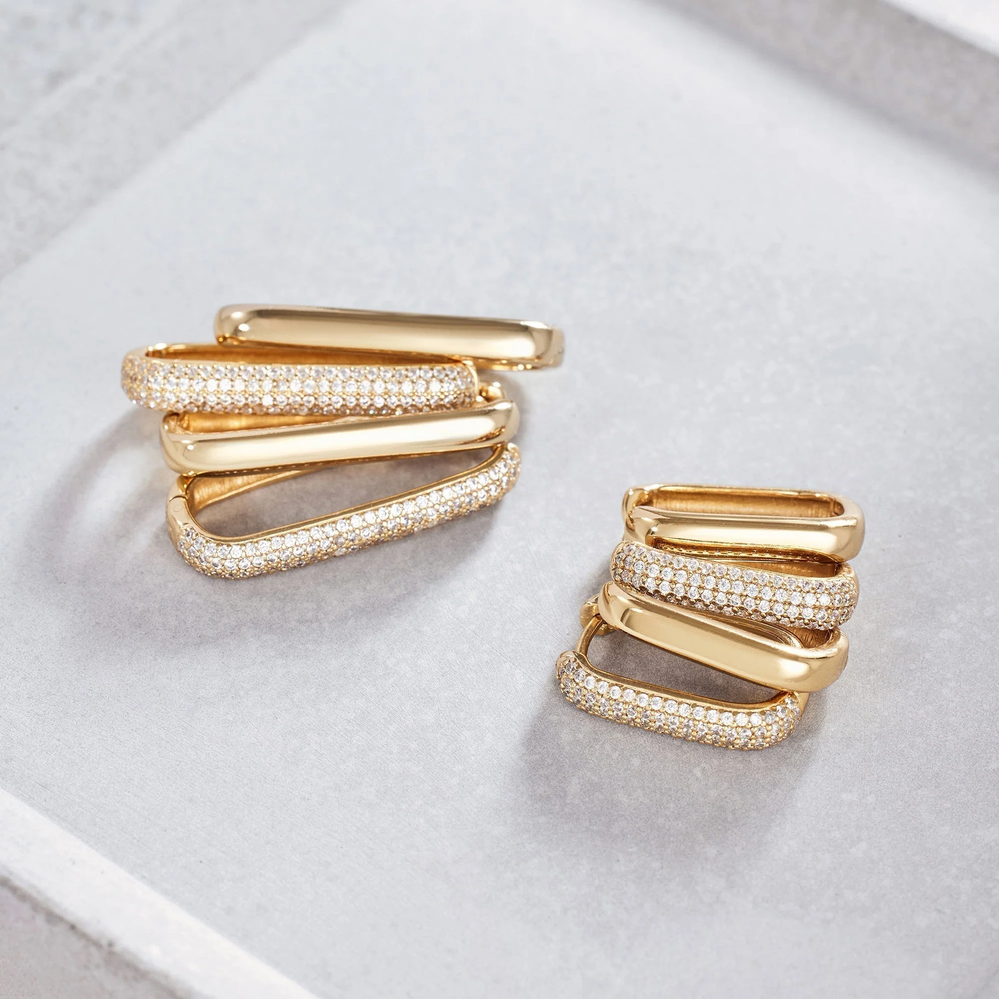 Icon Pave Hoops | Gold - Image 2