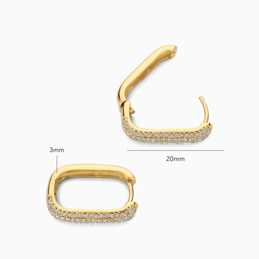 Icon Pave Hoops | Gold - Image 3