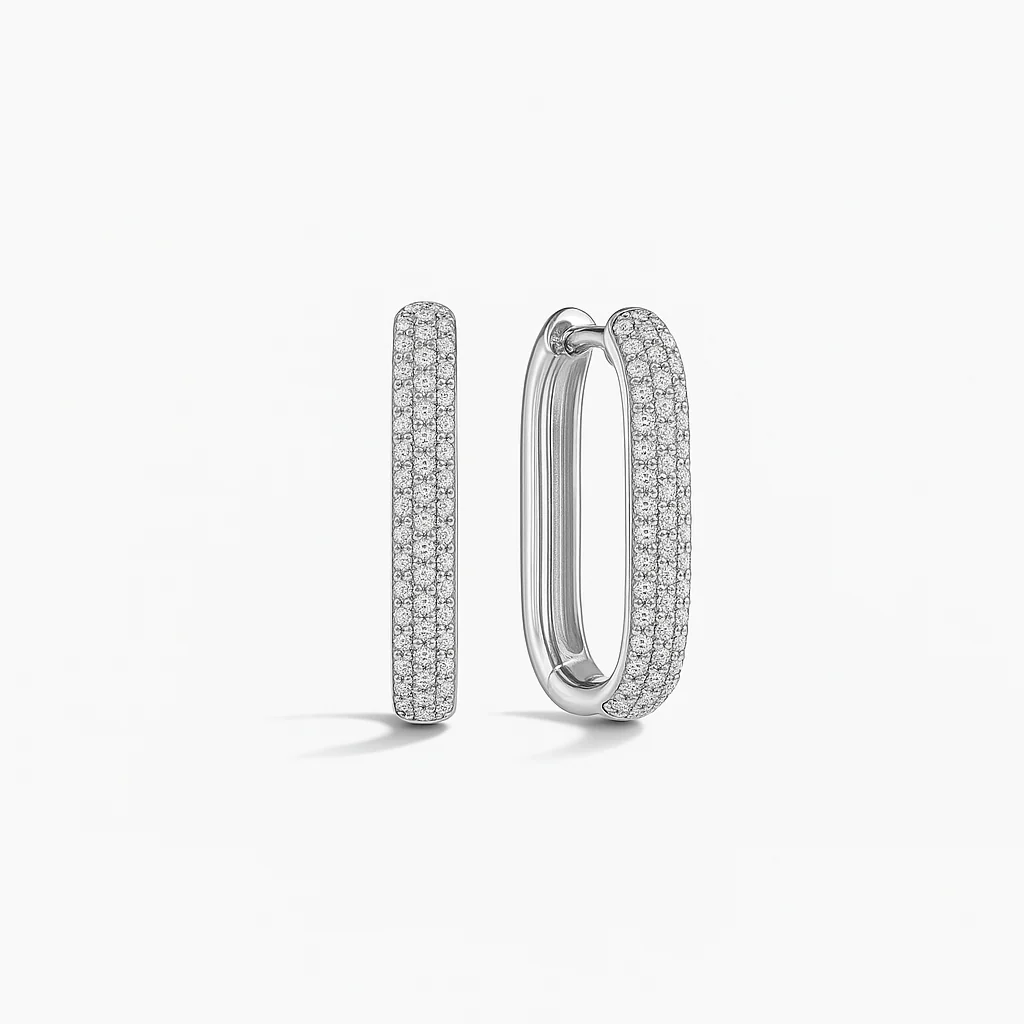 Icon Pavé Hoops | White Gold