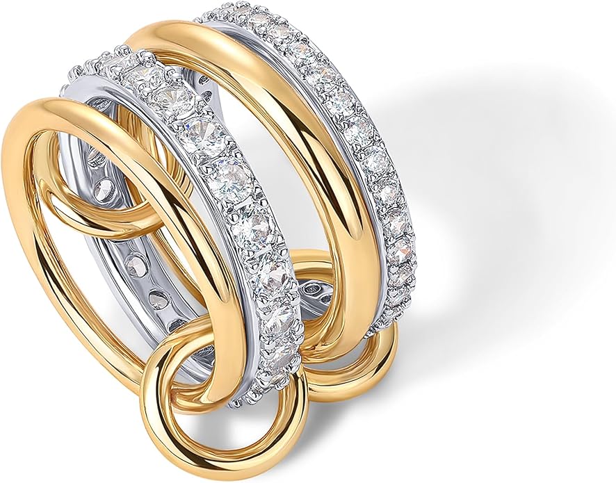 Interlock Stack Rings | Gold - Image 4