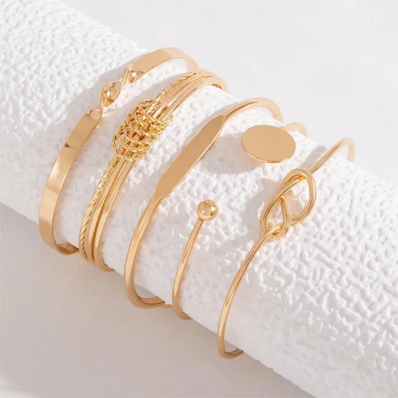 Knotted Elegance Bracelet Set | Gold - Image 3