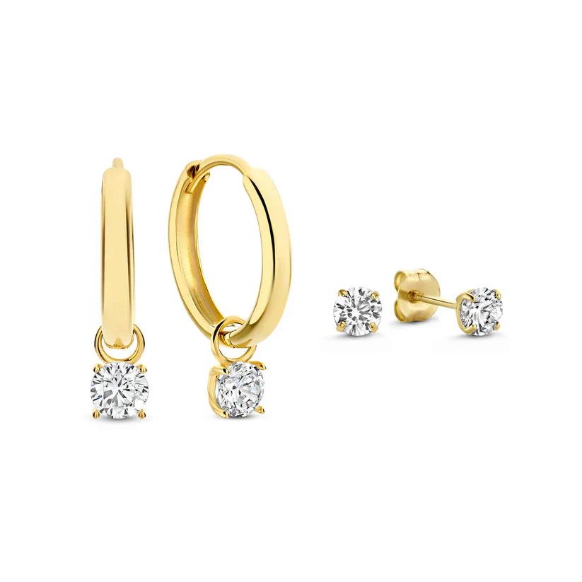 Larmes de Lune Stone Earrings Set | White Gold - Image 2