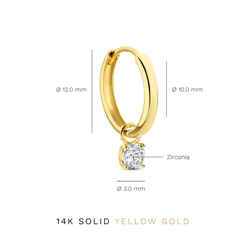 Larmes de Lune Stone Hoop Earrings | Gold - Image 5