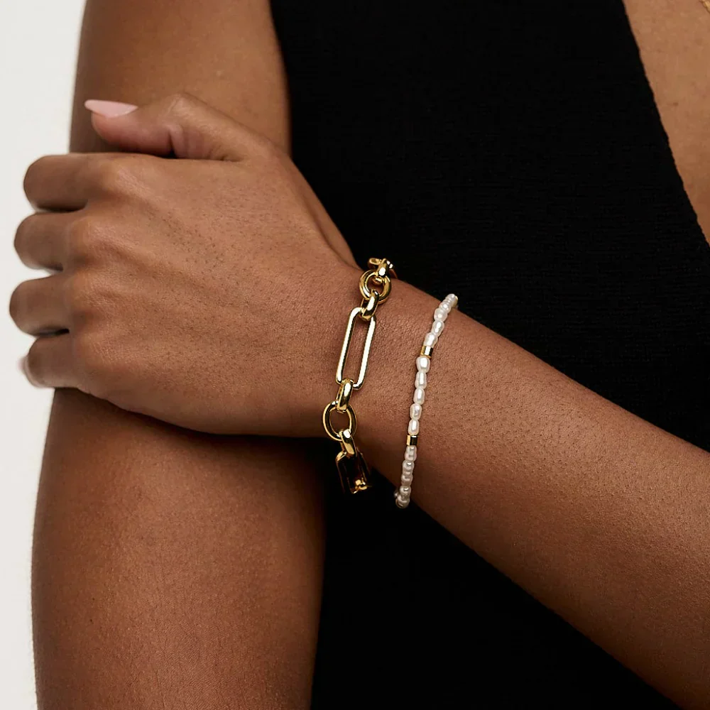 Link T-Bar Bracelet | Gold - Image 4