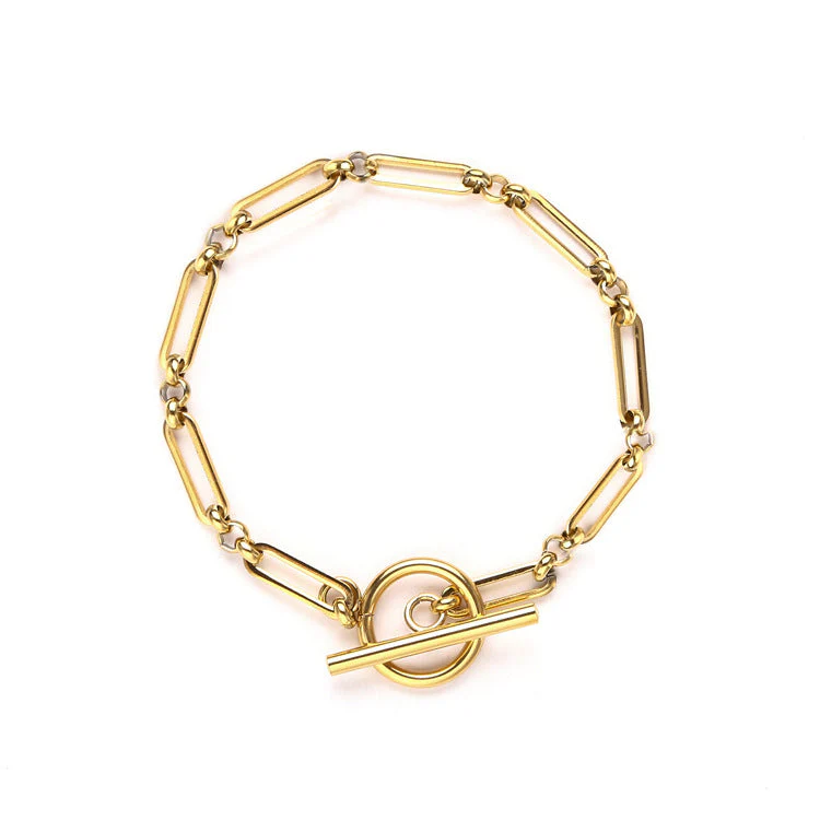 Link T-Bar Bracelet | White Gold - Image 2