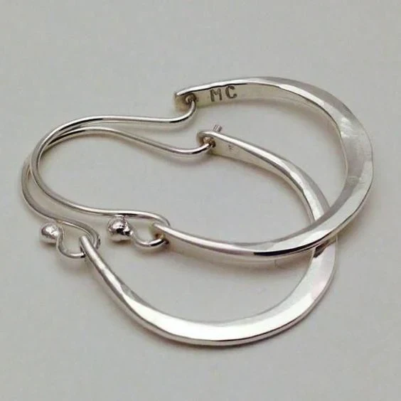 Lunar Halo Hoop Earrings | White Gold