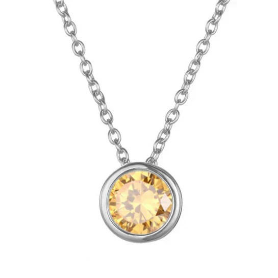 Lunaria Gemmara Birthstone Necklace | White Gold - Image 11