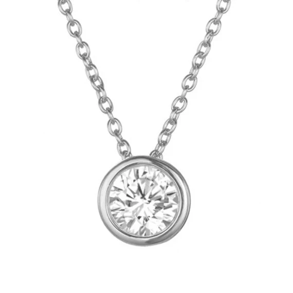 Lunaria Gemmara Birthstone Necklace | White Gold - Image 4