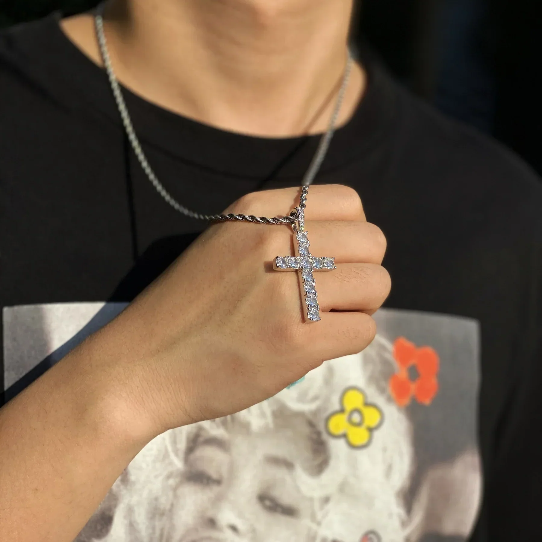 Cross necklace | White Gold - Image 3