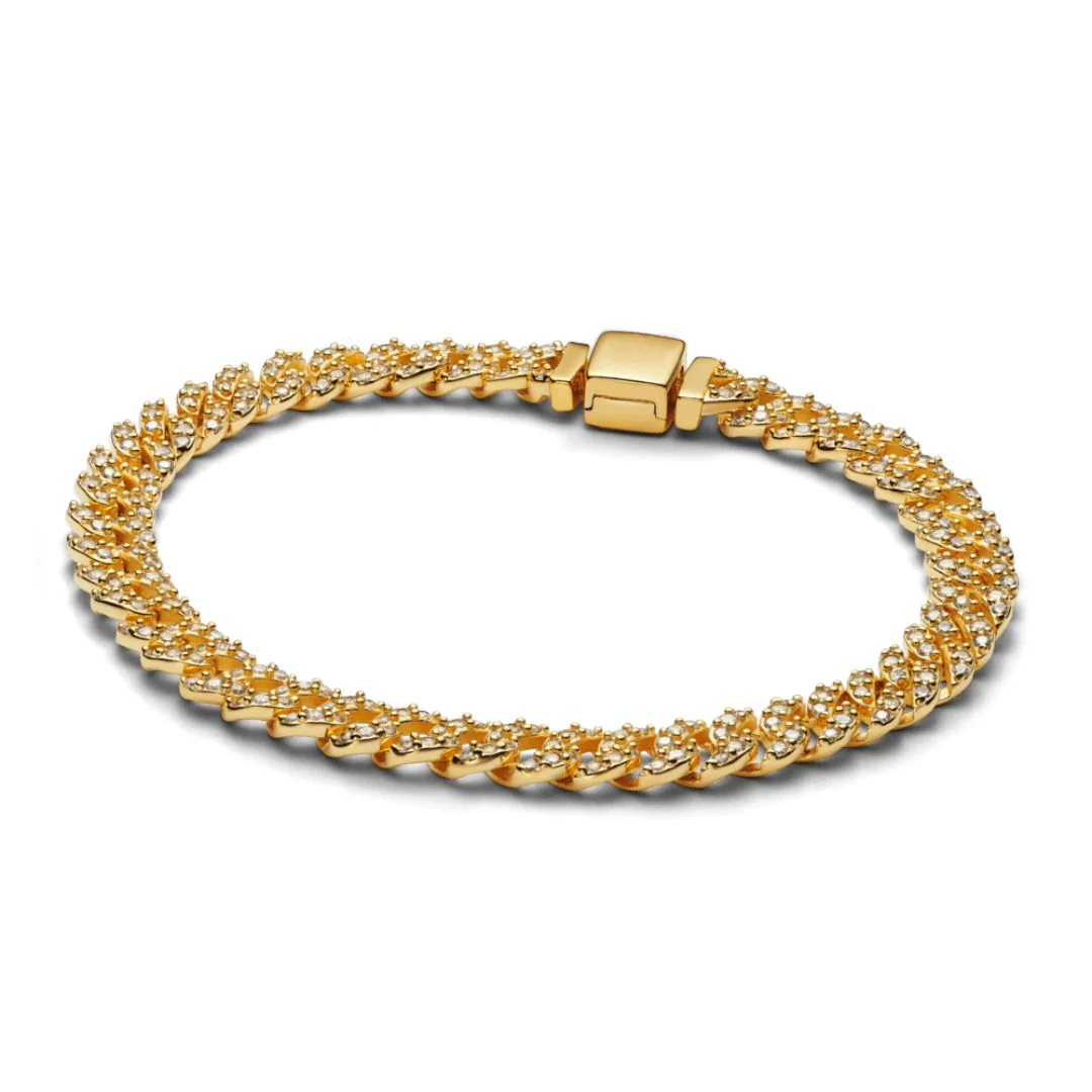 Pave Cuban Bracelet | Gold - Image 3