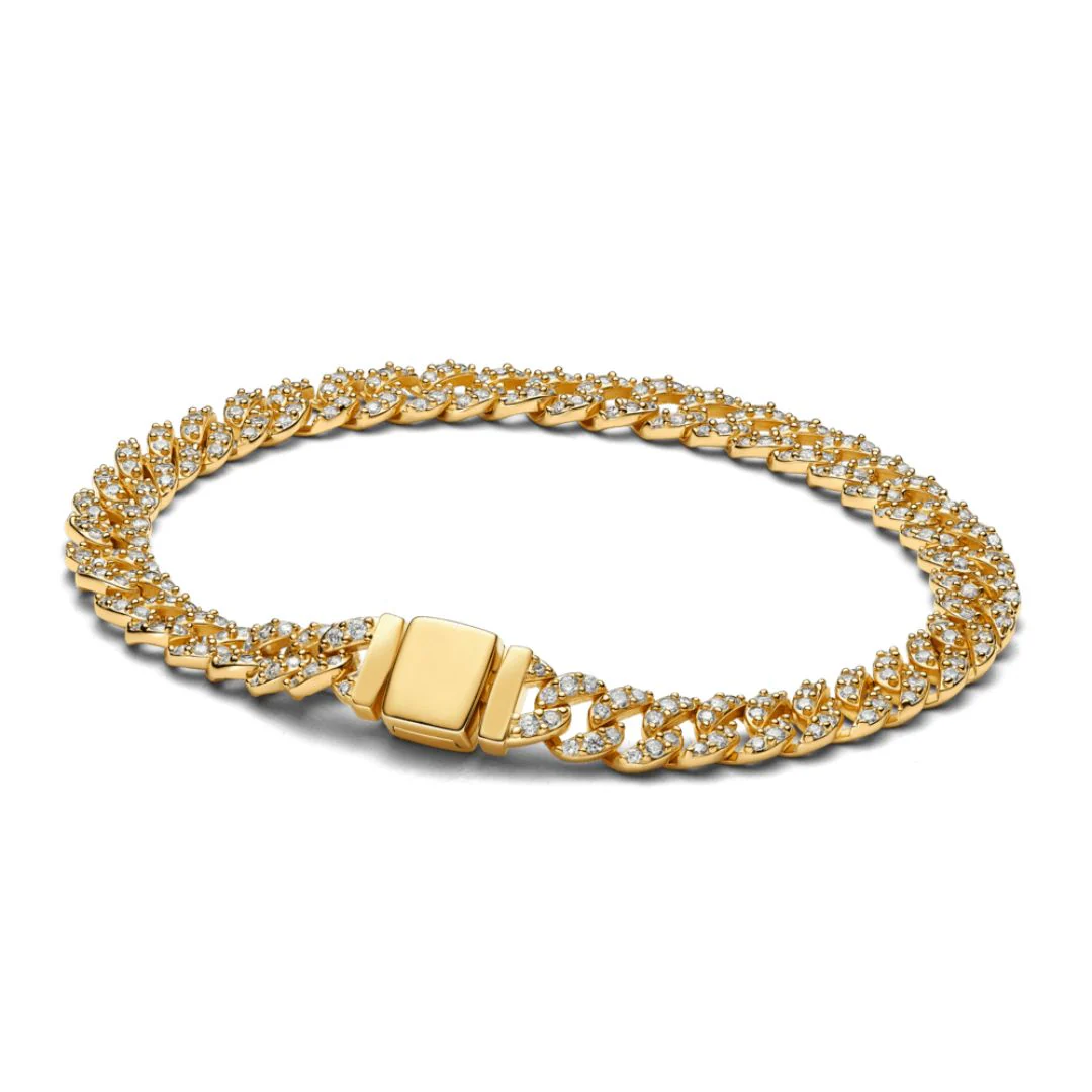 Pave Cuban Bracelet | White Gold - Image 2