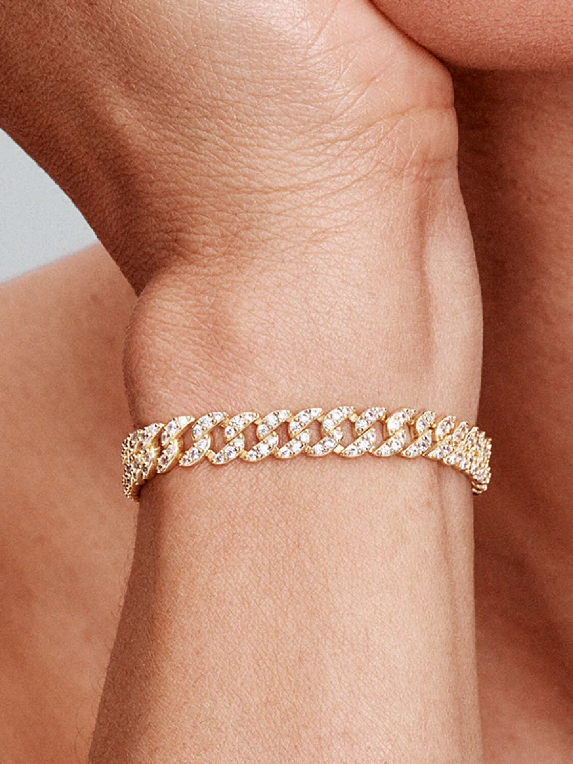 Pave Cuban Bracelet | White Gold - Image 6