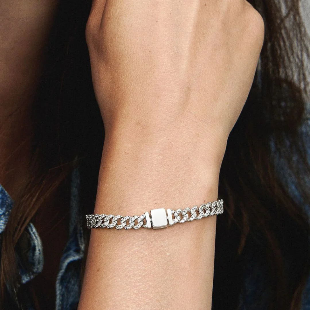 Pave Cuban Bracelet | White Gold - Image 7