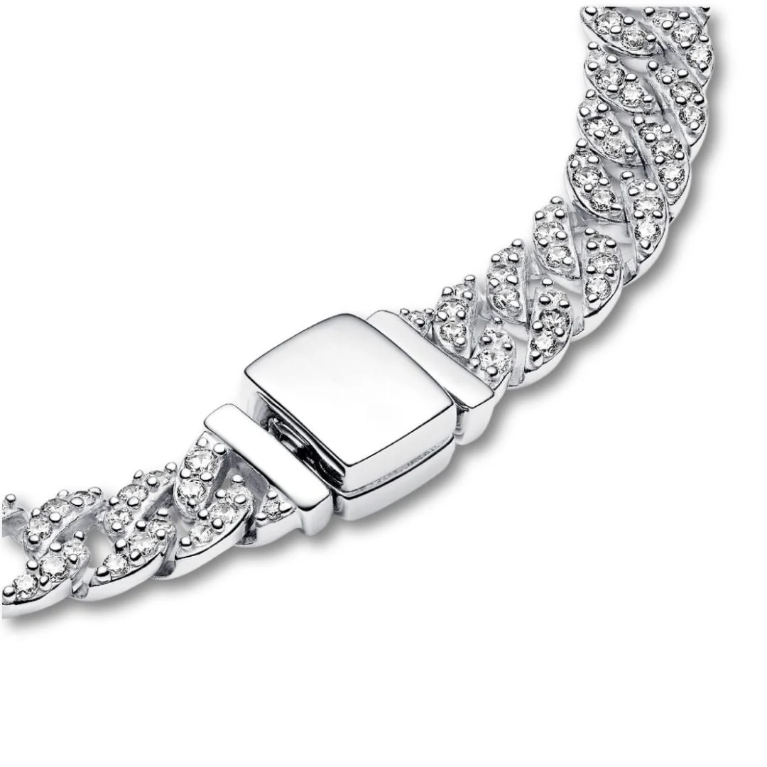 Pave Cuban Bracelet | White Gold - Image 8