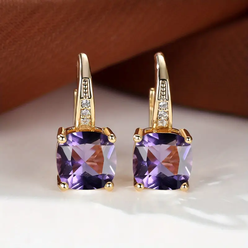 Mystic Sapphire Stone Hoop Earrings | Gold - Image 8