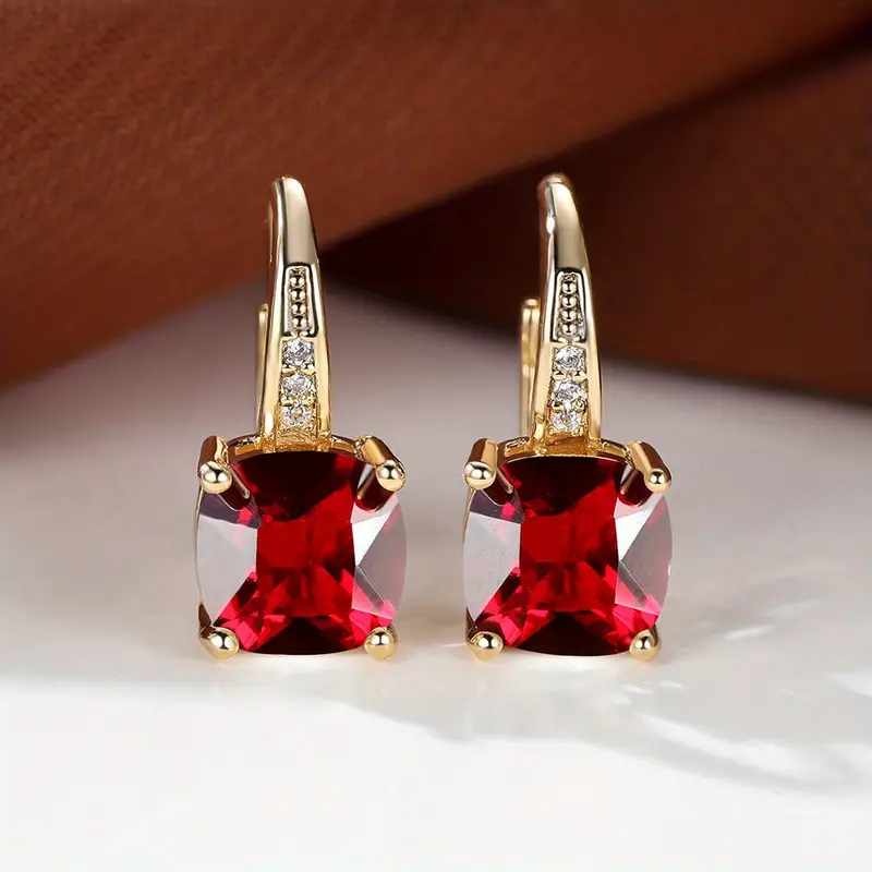 Mystic Stone Hoop Earrings | Gold - Image 4