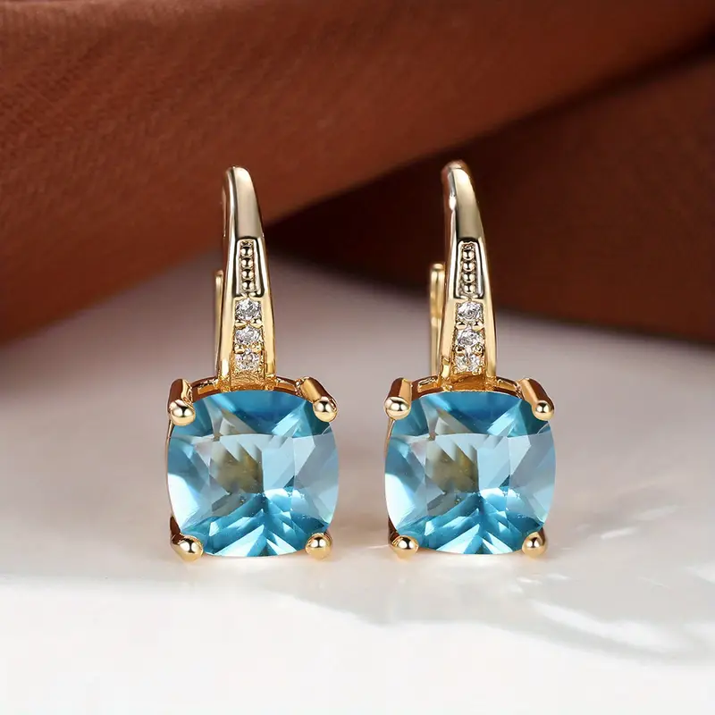 Mystic Stone Hoop Earrings | Gold - Image 9