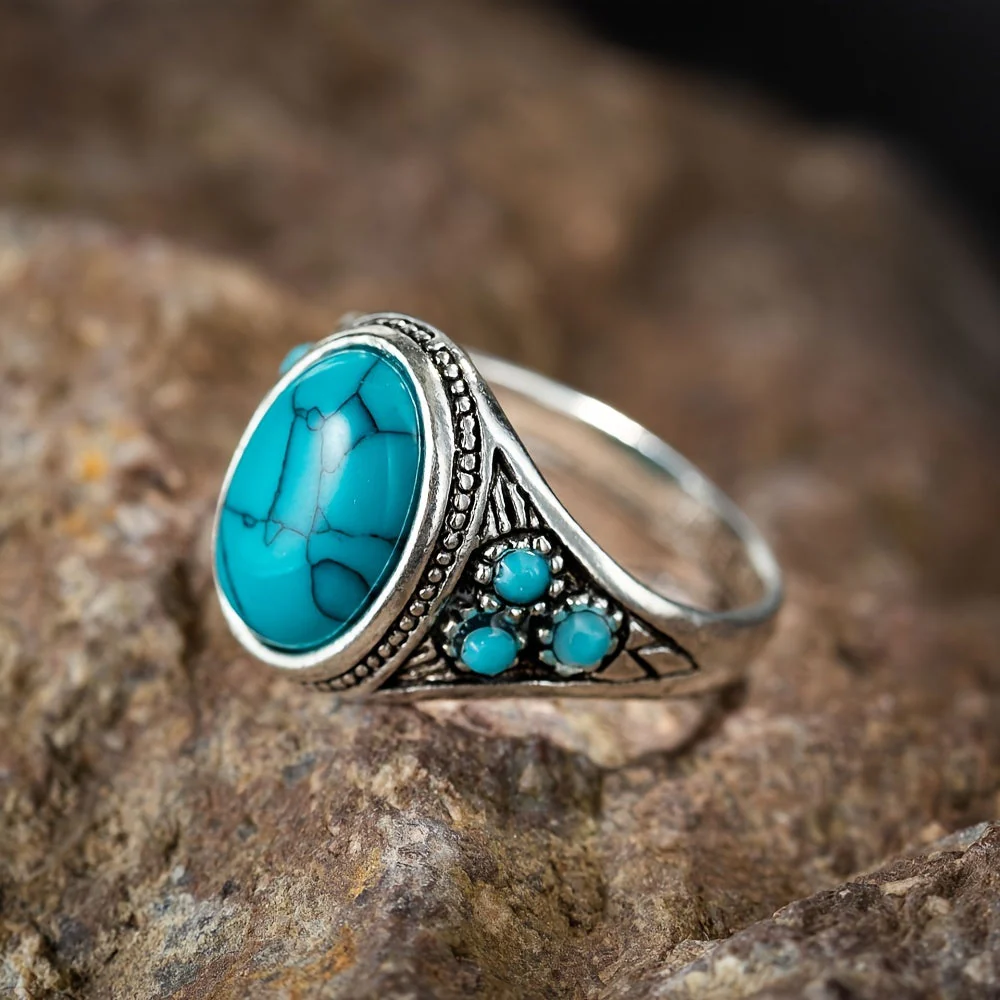 Nomad Blue Stone Ring | White Gold - Image 3